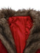 Manteau à col en fausse fourrure revers et ceinture années 1950