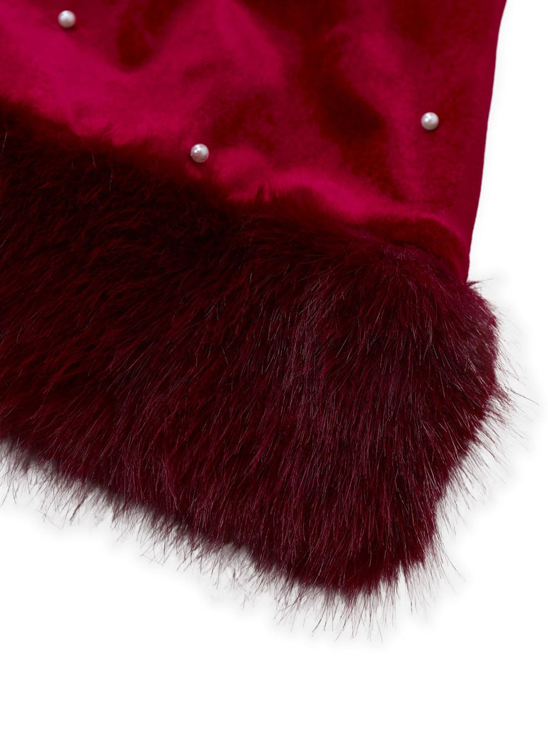 [Prévente] Robe de Noël rouge à franges de perles années 1960