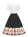 [Prévente] Robe multicolore col noué squelette dansant d'Halloween des années 1950