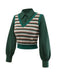 [Pré-vente] 2PCS Chemisier vert gilet tricoté années 1960