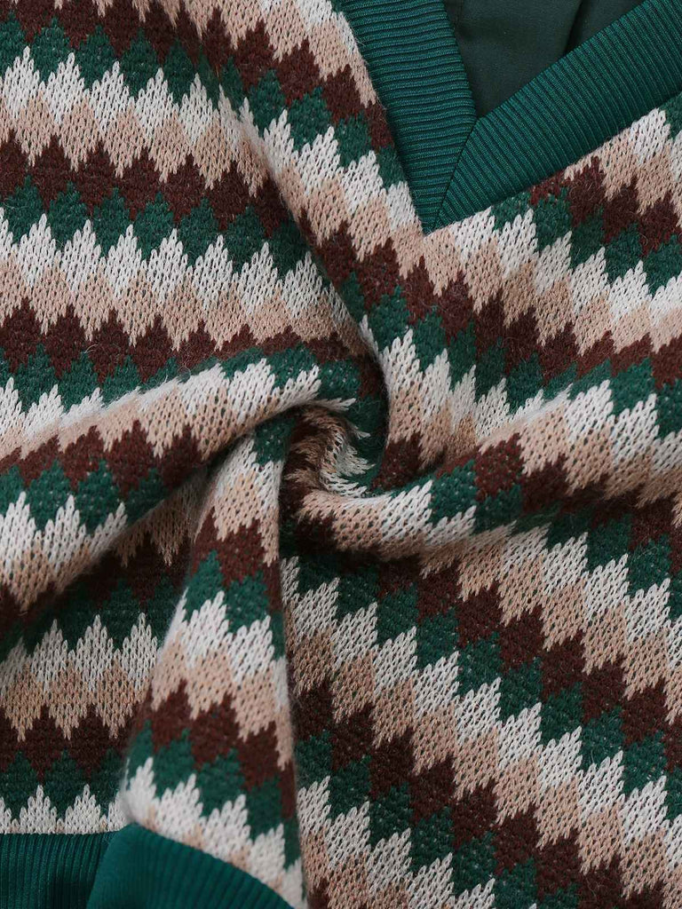 [Pré-vente] 2PCS Chemisier vert gilet tricoté années 1960