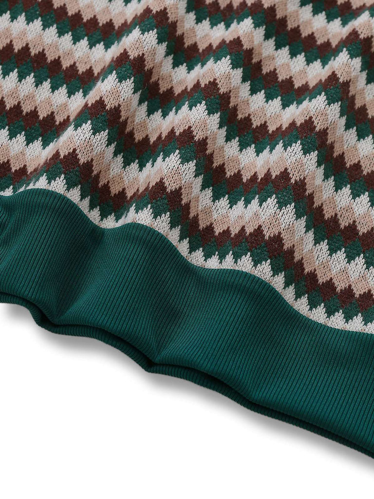 [Pré-vente] 2PCS Chemisier vert gilet tricoté années 1960