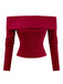 [Prévente] Pull tricoté rouge à épaules dénudées années 1950
