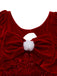 [Pré-vente] Robe rouge à paillettes avec pompon manches bouffant et dos découpée années 1980