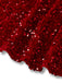 [Pré-vente] Robe rouge à paillettes avec pompon manches bouffant et dos découpée années 1980