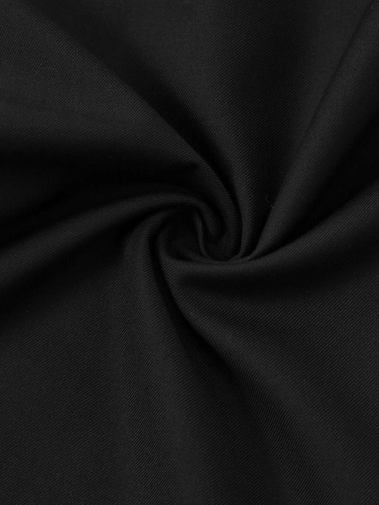 [Pré-vente] Combinaison fausse deux pièces noire à pois avec col cravate années 1940