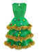 Ensemble de robe à volants vert sapin de Noël des années 1950