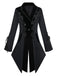 Veste noire brodée de fleurs de style victorien des années 1950