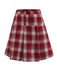 [Prévente] Jupe plissée rouge à carreaux en fausse laine années 60