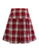 [Prévente] Jupe plissée rouge à carreaux en fausse laine années 60