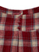 [Prévente] Jupe plissée rouge à carreaux en fausse laine années 60