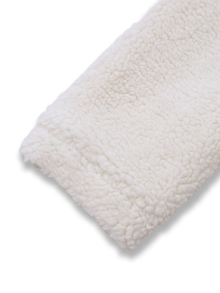 [Prévente] Veste blanche à col montant en fausse laine années 60