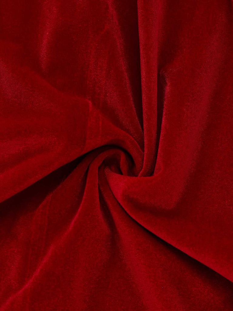 [Pré-vente] Robe de Noël en velours pelucheux et ceinture années 1950