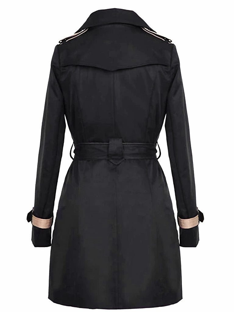 Trench-coat croisé à blocs de couleurs des années 1970