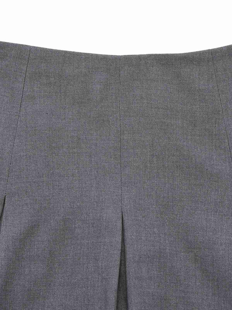 [Pré-vente] Mini-jupe plissée unie grise des années 1960