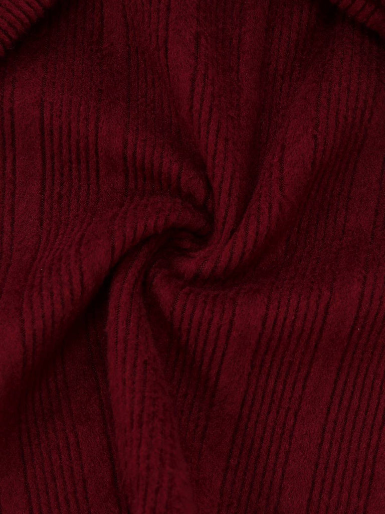[Pré-vente] Haut en maille torsadée rouge vin à épaules dénudées des années 1960