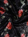 [Pré-vente] Robe en velours noire à col en V et roses années 1930