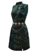 [Pré-vente] Robe verte en velours à pied-de-poule et paillettes années 1960