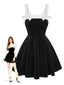 [Pré-vente] Robe noire en velours avec nœud années 50