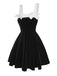 [Pré-vente] Robe noire en velours avec nœud années 50