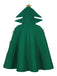 Cape à capuche embellie 3D avec sapin de Noël vert des années 1950