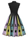 [Prévente] Robe trapèze col noué d'Halloween chapeau de sorcière des années 1950