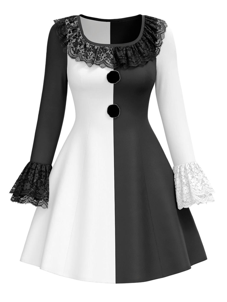[Prévente] Robe de Terrifier d'Halloween à volants en dentelle des années 1960