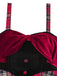 [Prévente] Robe rouge en velours à carreaux avec nœud années 50