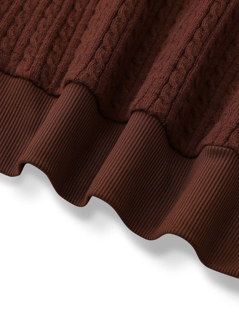 [Prévente] 2PCS marron style blouse et jupe à carreaux tricotées années 40