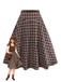 [Prévente] Jupe à carreaux vichy marron taille large des années 1940