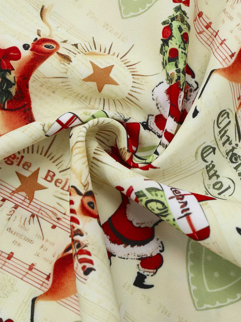 [Prévente] Robe bustier à nœud papillon et canne de Noël années 50