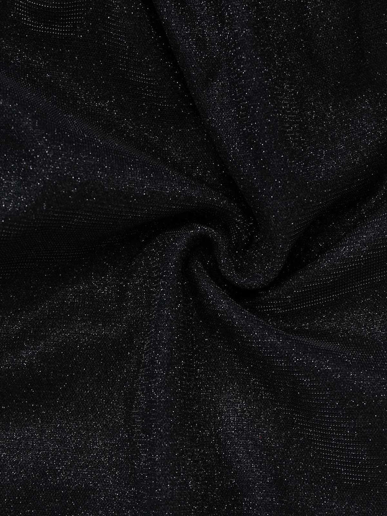 [Prévente] Robe bustier à paillettes et nœud froncée ourlet tulipe noire années 60