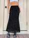 Jupe sirène maxi imprimé floral floqué années 1930