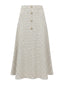 Jupe trapèze beige en tweed à carreaux à boutonsannées 1940