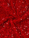 Robe à paillettes rouge manches longues col rond avec nœud des années 1960