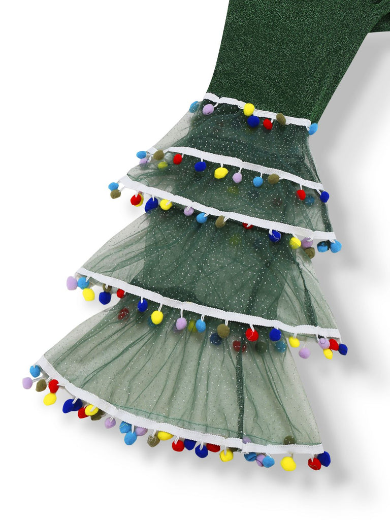 [Pré-vente] Combinaison verte évasée en mailles patchwork brillantes des années 1980