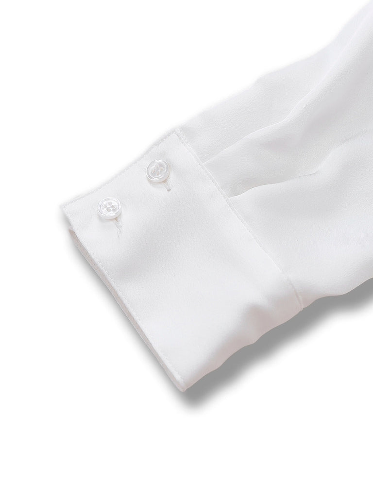 [Pré-vente] 2PCS chemisier blanc et pantalon salopette à carreaux noir des années 1940