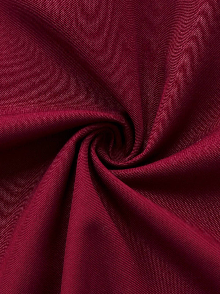 [Pré-vente] Trench-coat rouge à bordure en peluche et cape amovible des années 1950