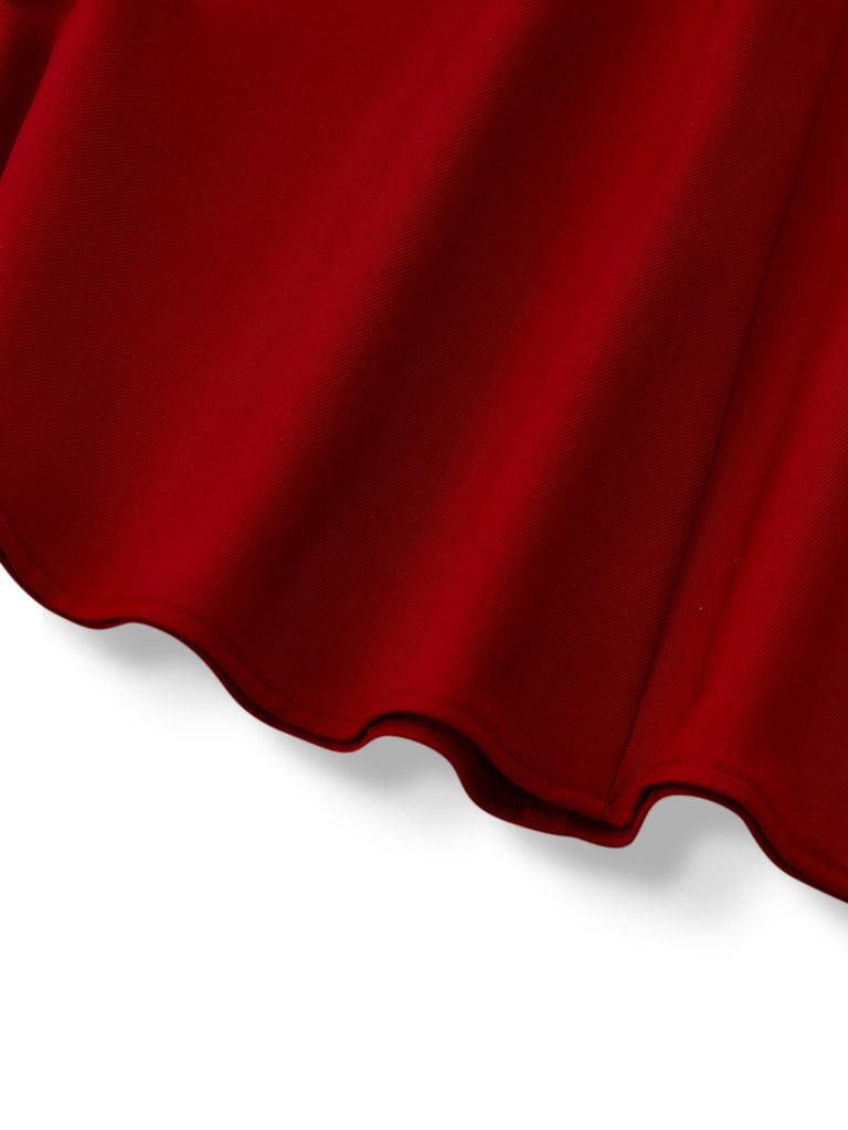 [Prévente] Robe sirène à carreaux rouges col trapèze revers années 1930