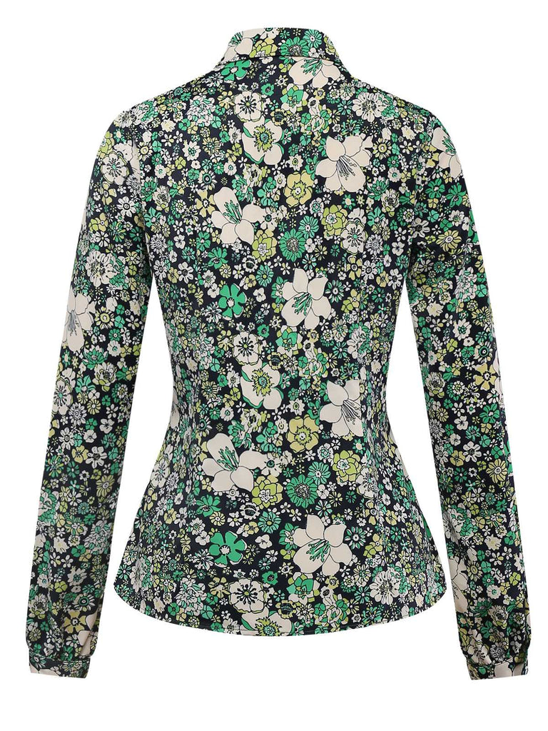 [Prévente] Chemise vert à fleurs psychédéliques des années 60