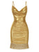 [Pré-vente] Robe de soirée moulante à franges métallisées dorées années 1960