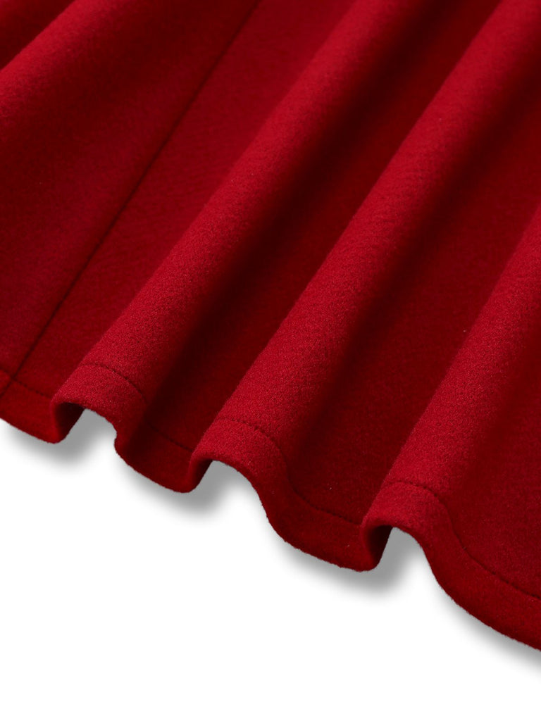 [Prévente] Cape rouge asymétrique à nœud à carreaux années 1930