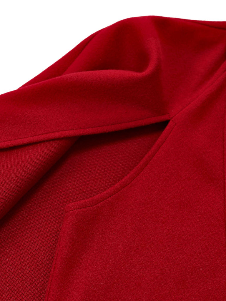 [Prévente] Cape rouge asymétrique à nœud à carreaux années 1930