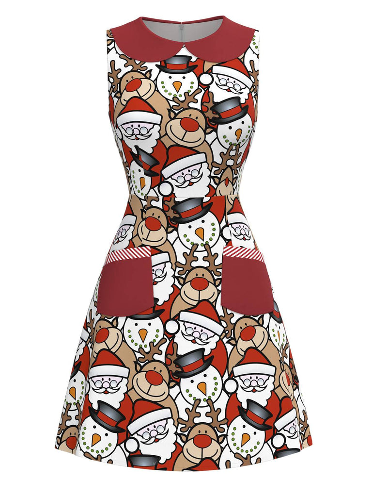 [Pré-vente] Robe rouge à Père Noël et bonhomme de neige années 1960