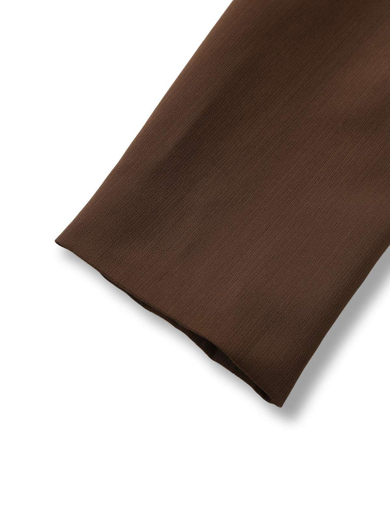 [Prévente] 2PCS veste marron à double col en fausse fourrure et jupe trapèze années 40