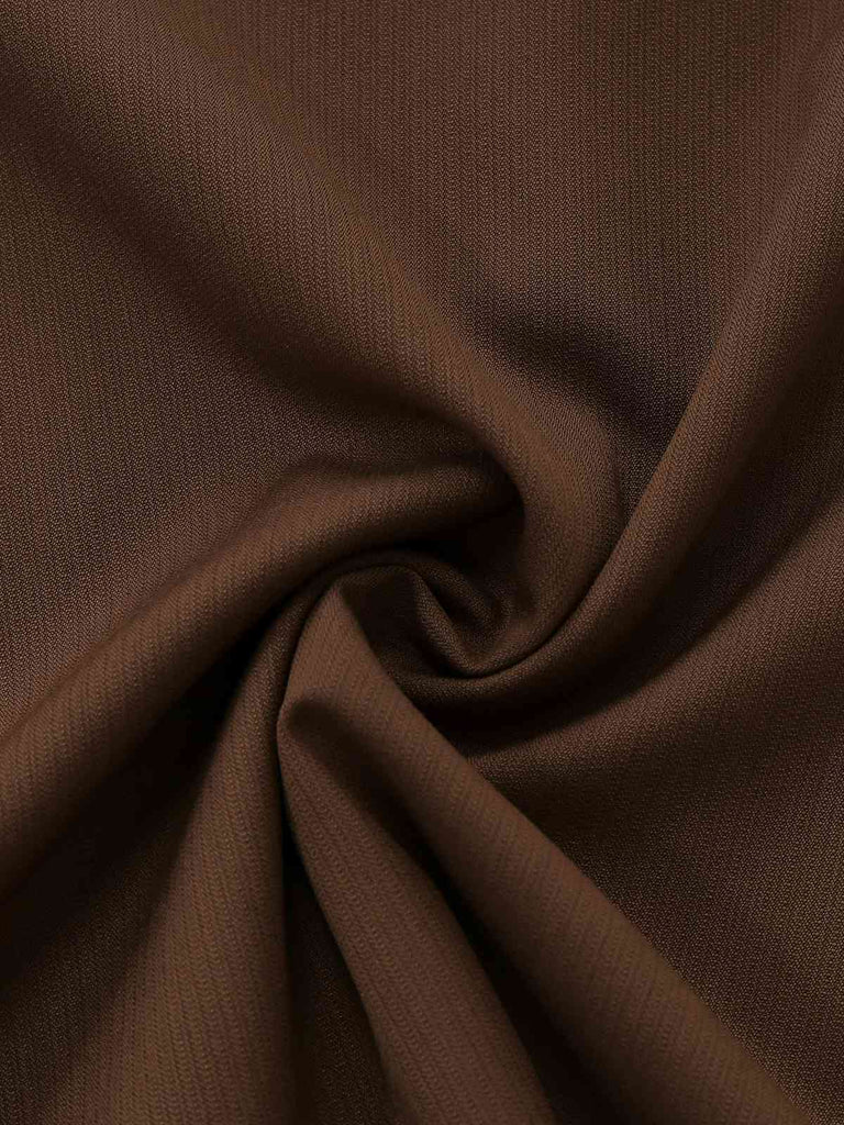 [Prévente] 2PCS veste marron à double col en fausse fourrure et jupe trapèze années 40