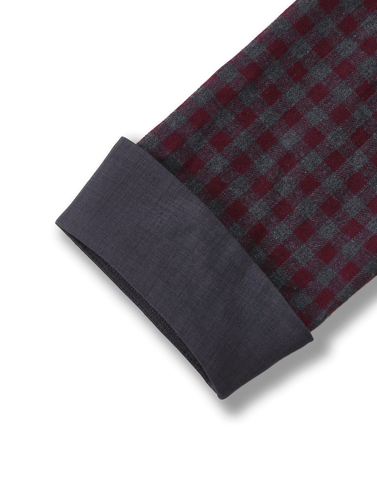 [Prévente] Robe grise à carreaux en coton col revers à volants des années 1940