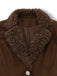 [Prévente] Veste à revers en fausse fourrure et daim marron foncé années 1960