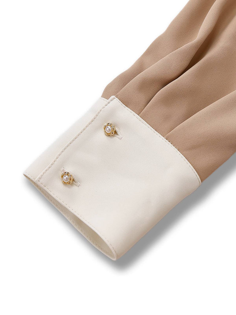 [Pré-vente] Combinaison kaki bloc de couleur col revers et volanté des années 1940