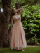 Robe longue verte tulle dentelle fines bretelles 1930s